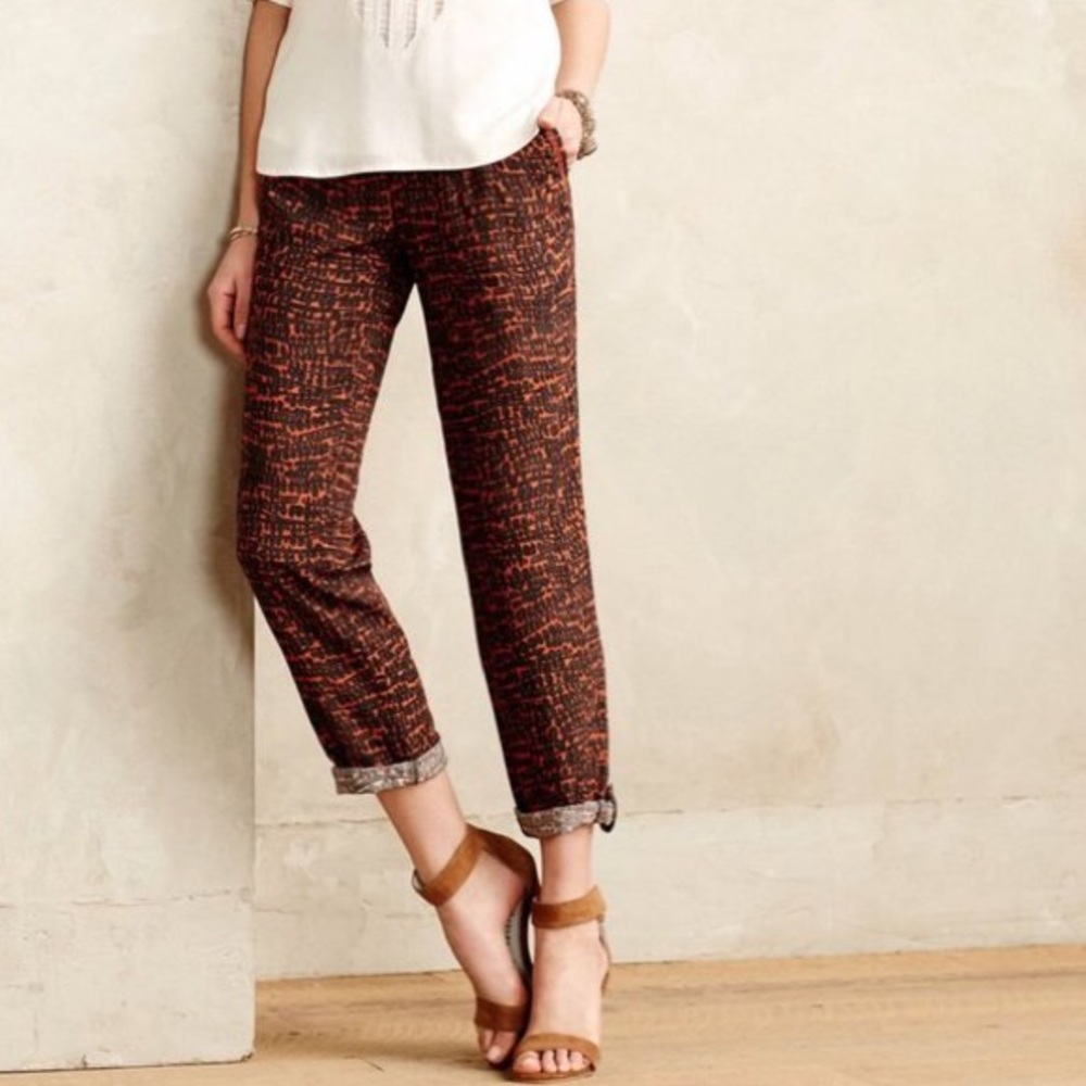 ANTHROPOLOGIE Hei Hei Kiri Printed Pant Trousers